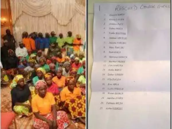 Names of 82 Chibok Girls released by Boko Haram (Full List)